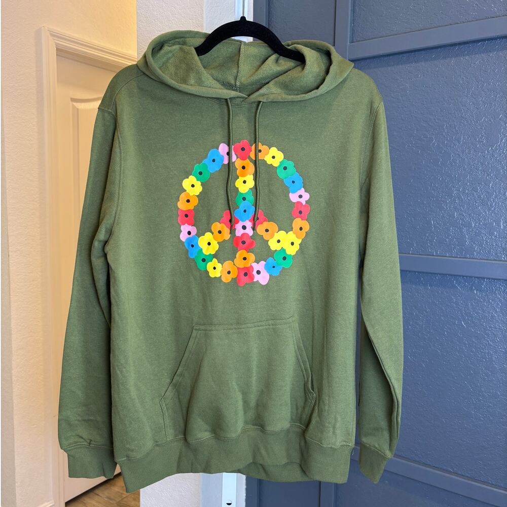 Pride Target The Phluid Project Peace Sign Green Hoodie Adult Size SM NWT
